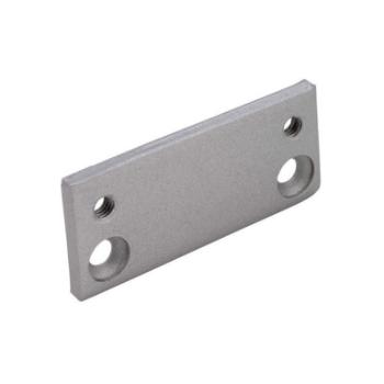 Fodplade til dørlukker - 58x25 mm - Sølv