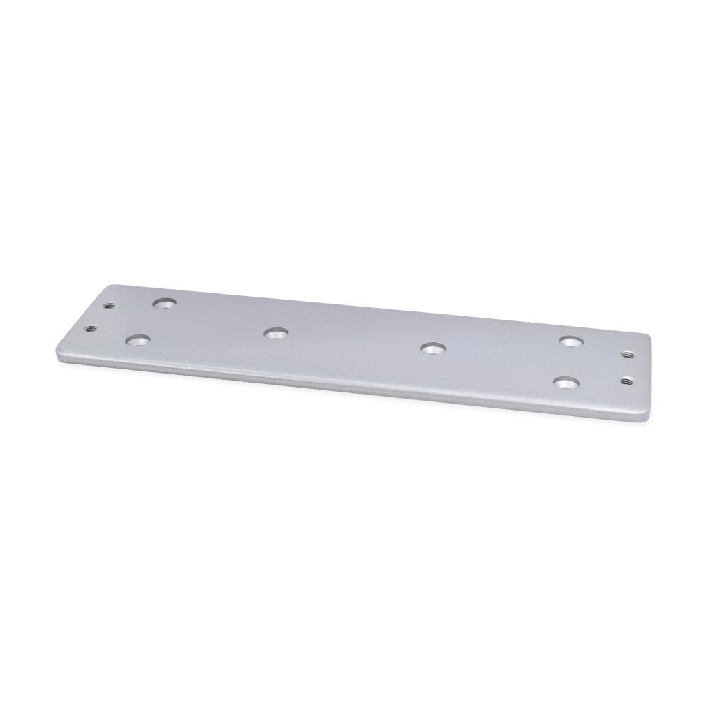Flad monteringsplade til dørlukker - 58 mm - Sølv
